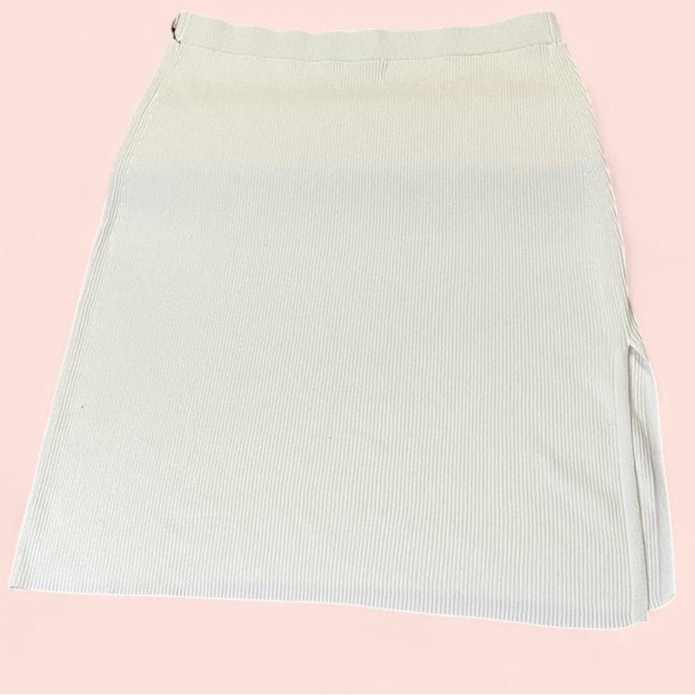 2/$30 Ava & Viv Cream Pencil Skirt Sz Various Ribbed Textured Knitted Fall Wear - Picture 3 of 8